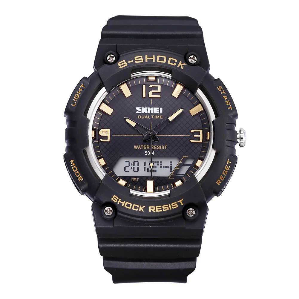 

New Products Fashion Men Military Swimming Sports Watch Outdoor Fashion Quartz Waterproof Men Multi-function Watch Plastic Strap