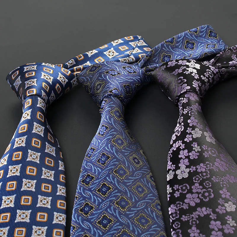 Mens Tie 2021 Brand New Italian Style 8CM Wide Neck Ties Fashion Formal Gentleman Business Dress Suit Necktie Gift Box D29