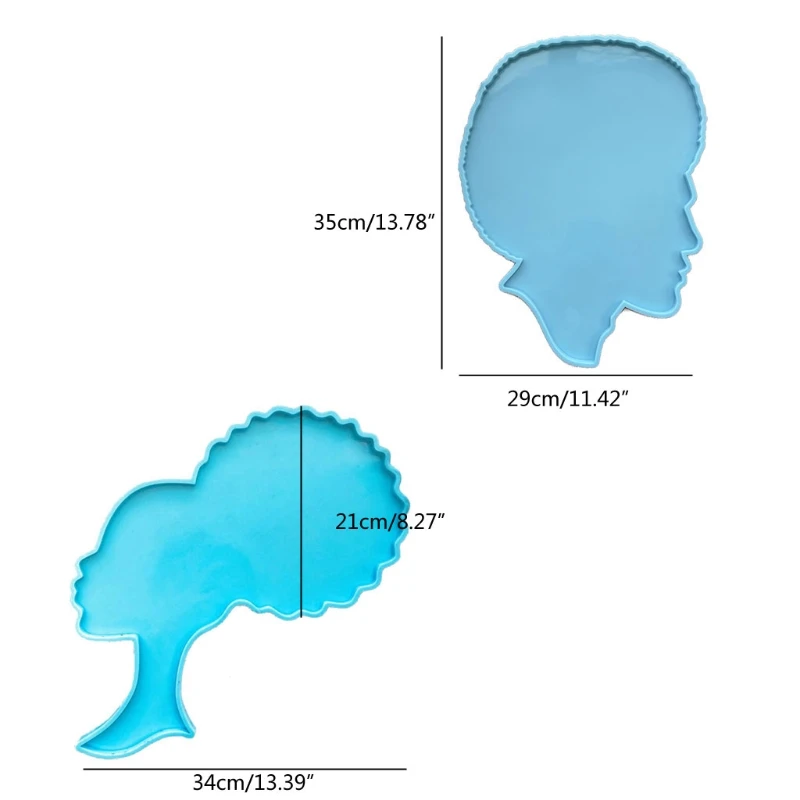 

Super Large Female Male Head Type Resin Mold Silicone Coaster Mold Large African Human Tray Resin Casting Mold Crafts