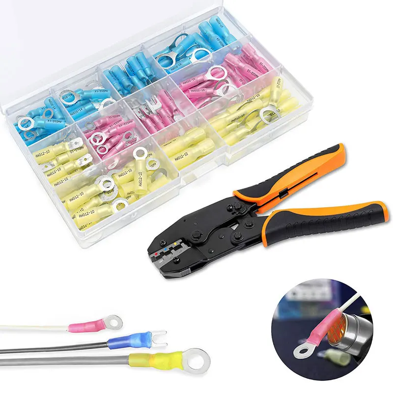 Комплект термоусадочных соединителей электрические изолированные клеммы для