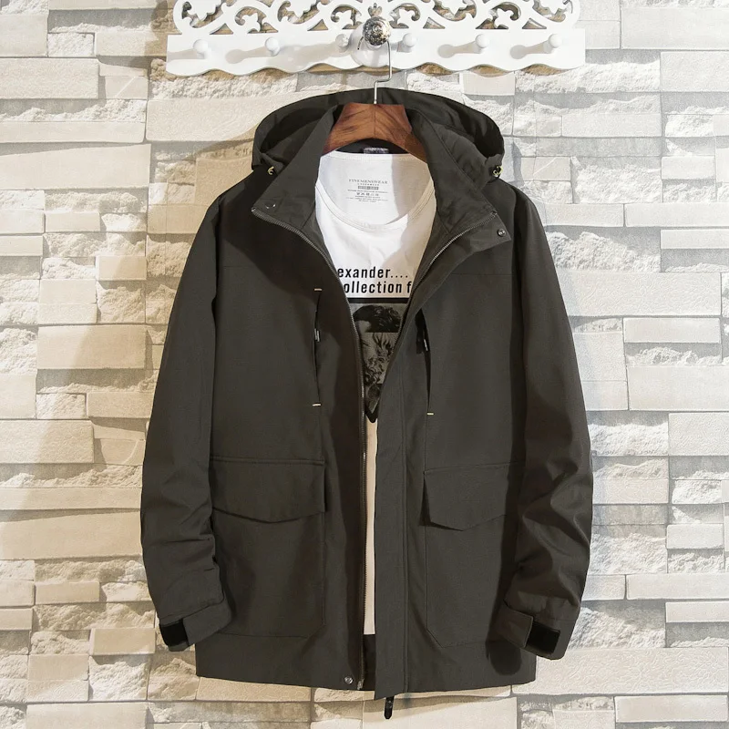 

big Plus Size 8xl 7xl 6xl New Arrival Jackets Men Brand-clothing Autumn Spring Black Hooded Coat Male Top Quality Windbreaker