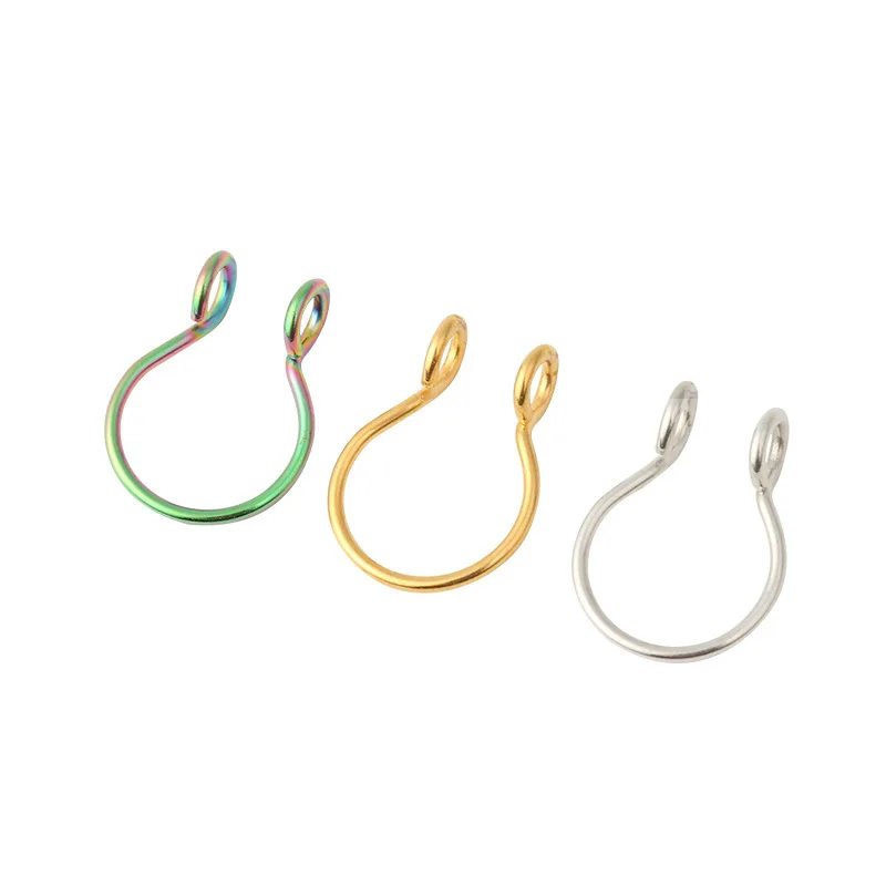 

Nose Rings Studs Metal Clip Nose Ring Nasal Septum False U Shaped Fake Nose Ring Septums Piercing Jewelry Hoop Ring Accessories