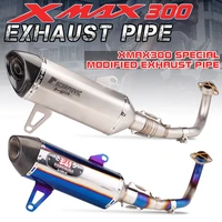 for xmax300 250 xmax 300 x max250 motorcycle exhaust escape moto muffler slip on motorcross front pipe stainless steel tube