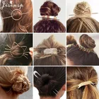 Заколка для волос X-образной формы, винтажная металлическая заколка с золотым наполнением, аксессуар для волос