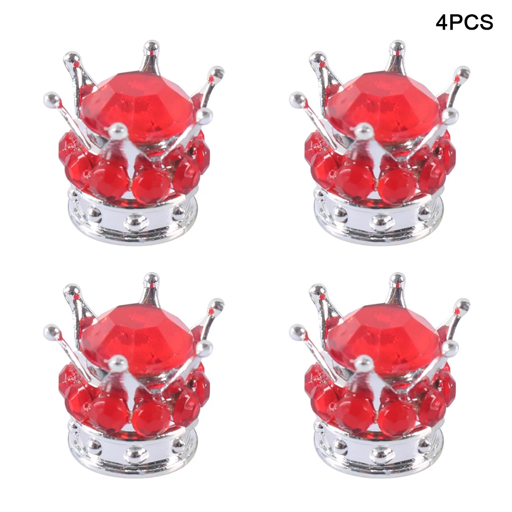 4pcs Weatherproof Car Motorcycle Wheel Tire Valve Cap Practical Dustproof Crown Style ABS Universal Accessories Bling Diamond | Автомобили