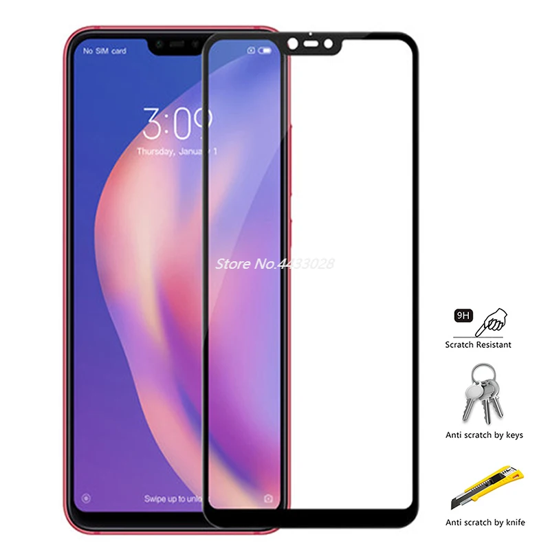 Защитное стекло с полным покрытием для Xiaomi Mi 8 Lite защита экрана из закаленного