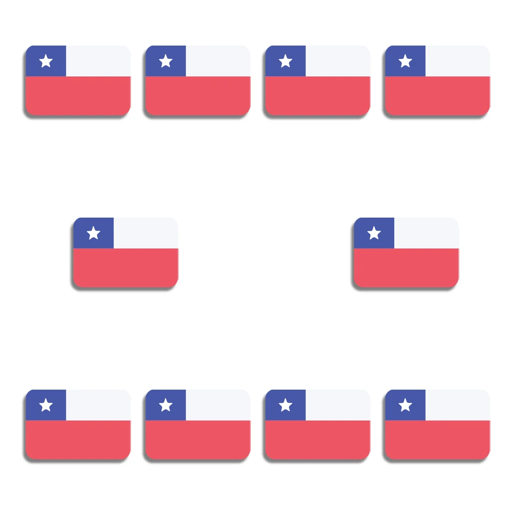 

10Pcs/Lot RSHCZY Acrylic Chile Flag Brooch Pride Flag Pin Badge Patriotic Ornaments Coat Bag Hat Shirt Accessories Scarf Buckle