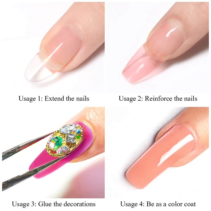 5 мл гель для наращивания ногтей акриловый белый прозрачный Быстрый строительный