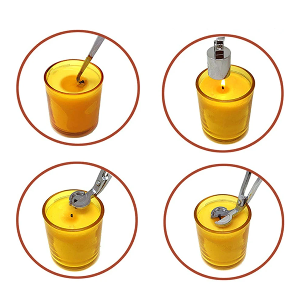 

4Pcs/Set Stainless Steel Candle Candle Accessory Set Snuffer Trimmer Hook Wicks Dipper Scissors Clipper Home Extinguisher Tool