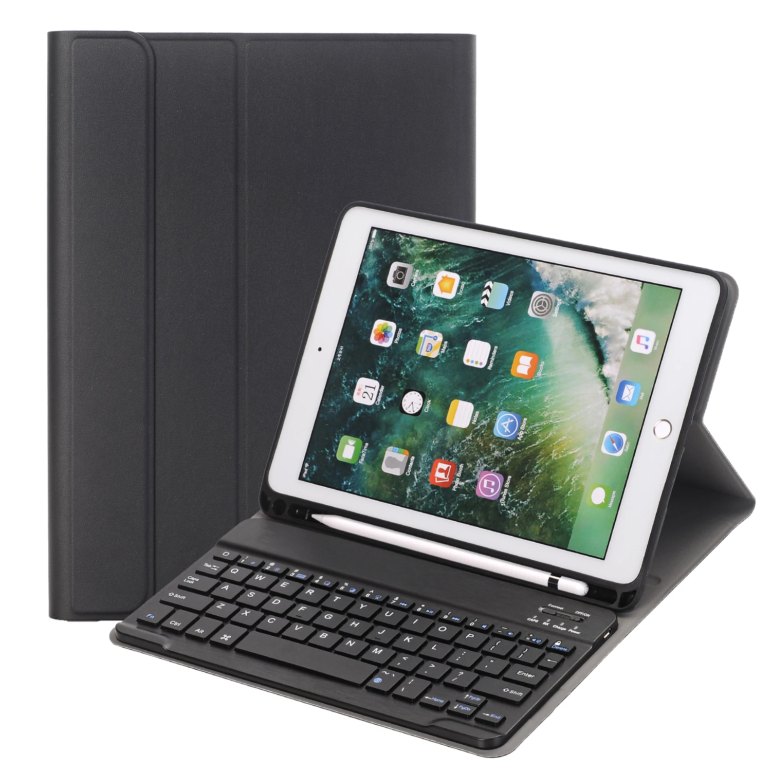 Для iPad 9 7 2018 6th 2017 5th Air 1 2 чехол с клавиатурой держатель для карандашей Bluetooth