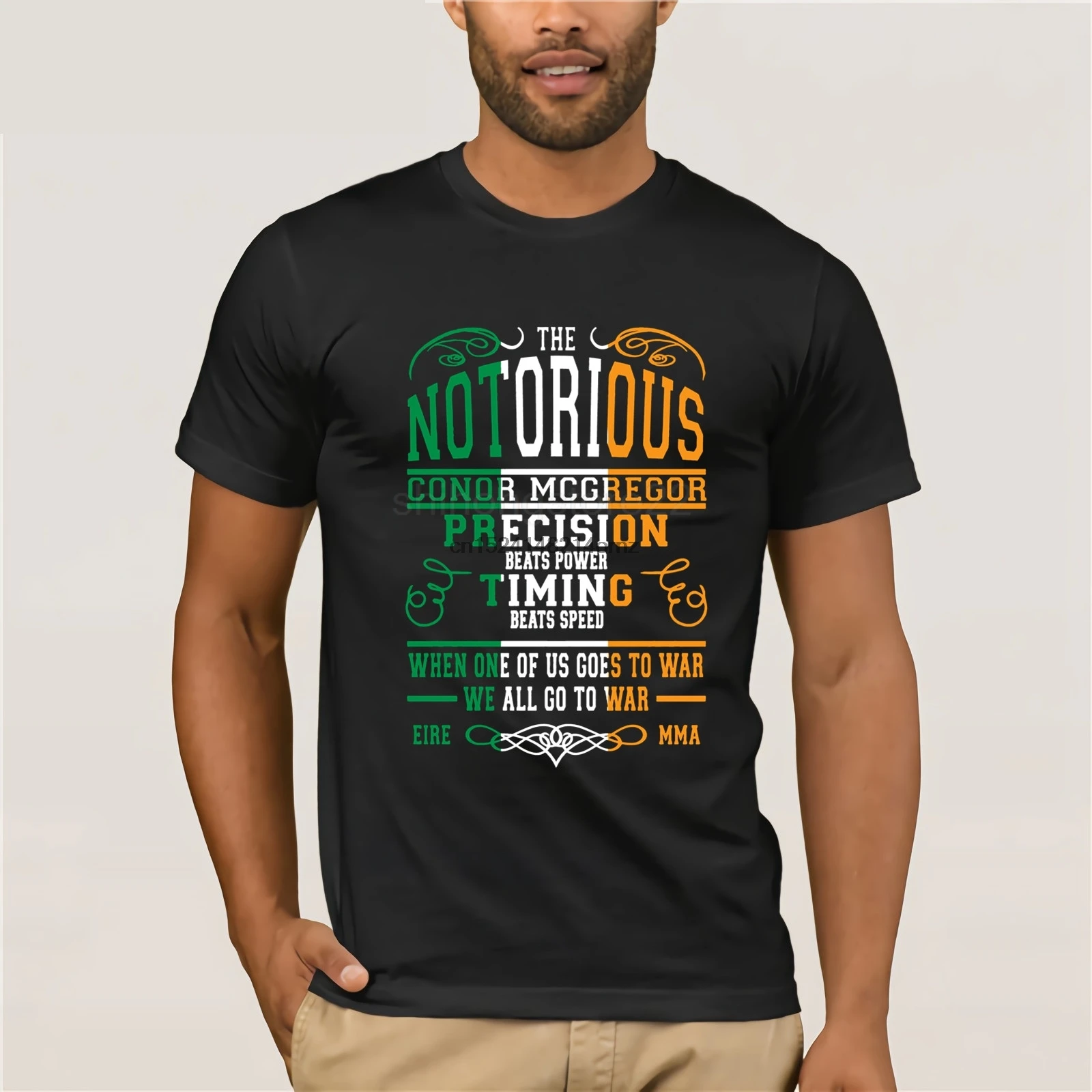 

Notorious Conor Mcgregor T Shirt Men Great Short Sleeve Fashion Custom 3XL Group Irish Flag Tshirt
