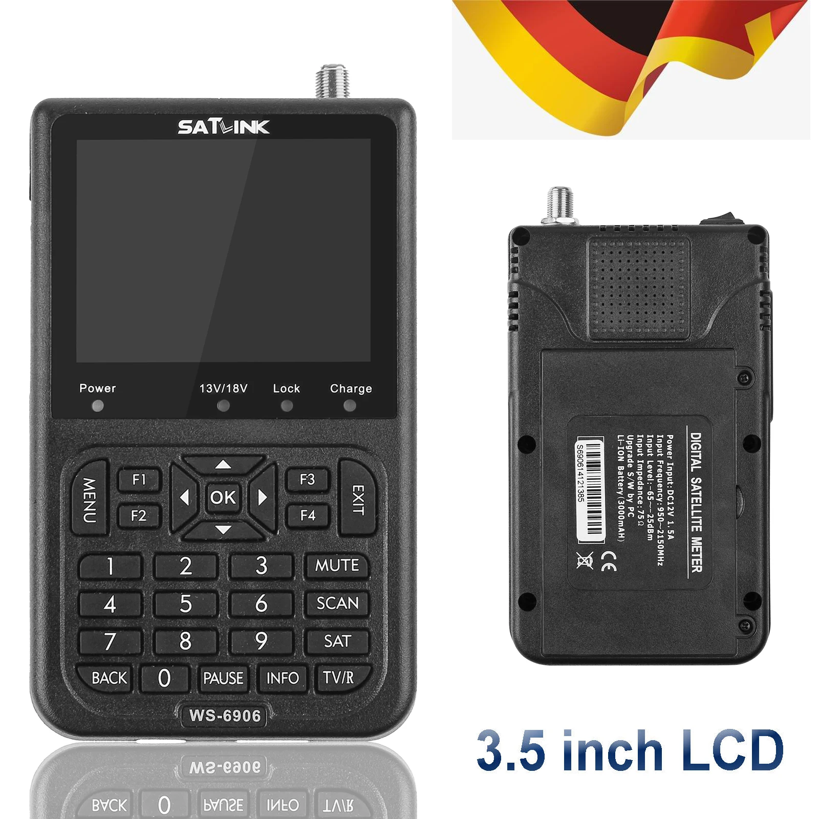 Digital Satellite Meter Signal Finder SATlink WS-6906 DVB-S FTA Data Satellite Signal Meter Finder 3.5" LCD US UK EU AU Plug