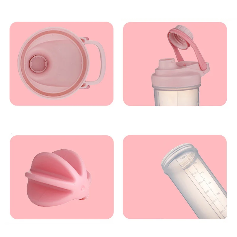 구매 500ml 우유 단백질 파우더 셰이커, 체육관, 스포츠 셰이커, 누출 방지 커버, BPA 무료 휴대용 플라스틱 주전자