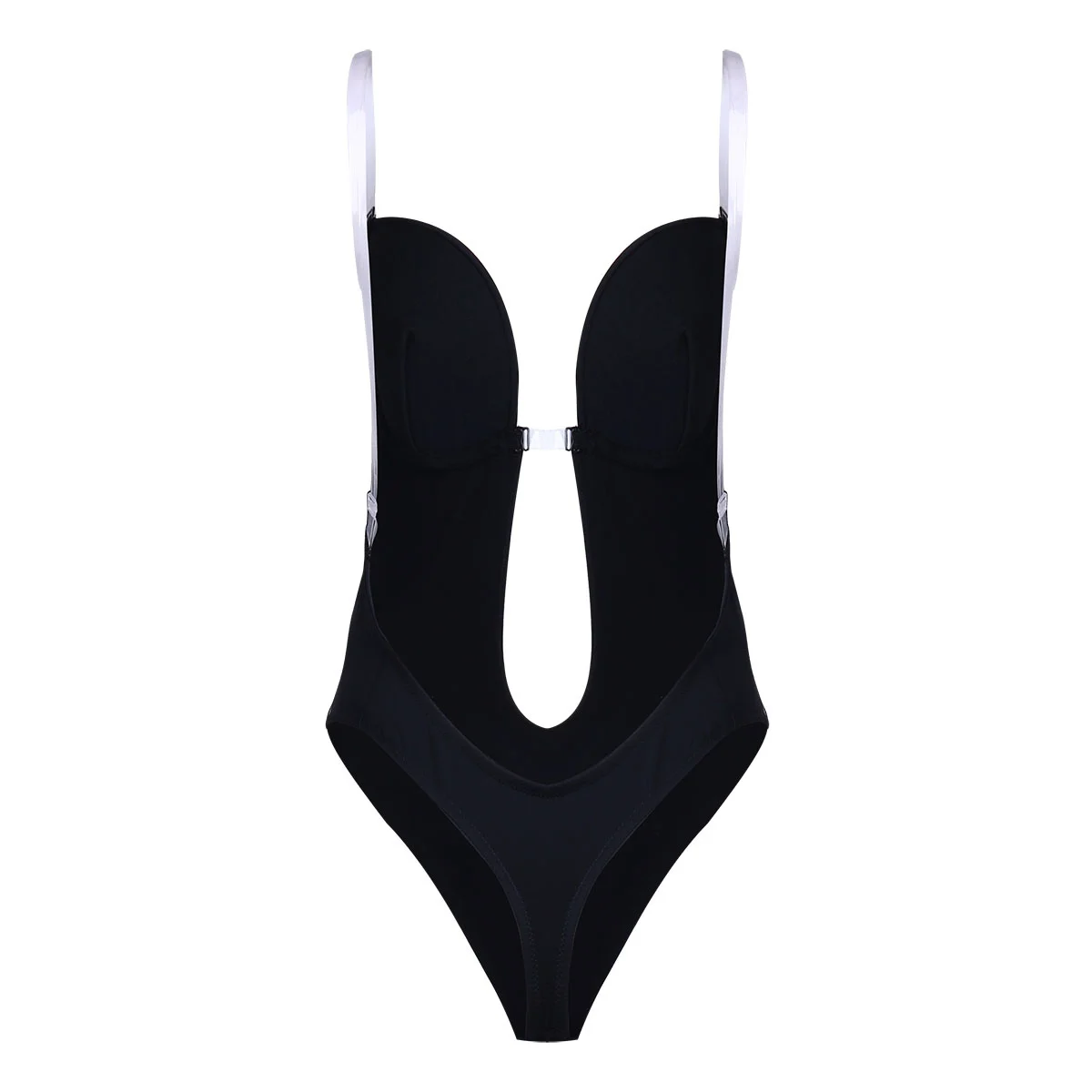 Women's Swimsuit Body Shaper Deep V Wedding Bra Dress Bodysuit Thong Swimwear Seamless U Plunge Conjoined Female Suit |