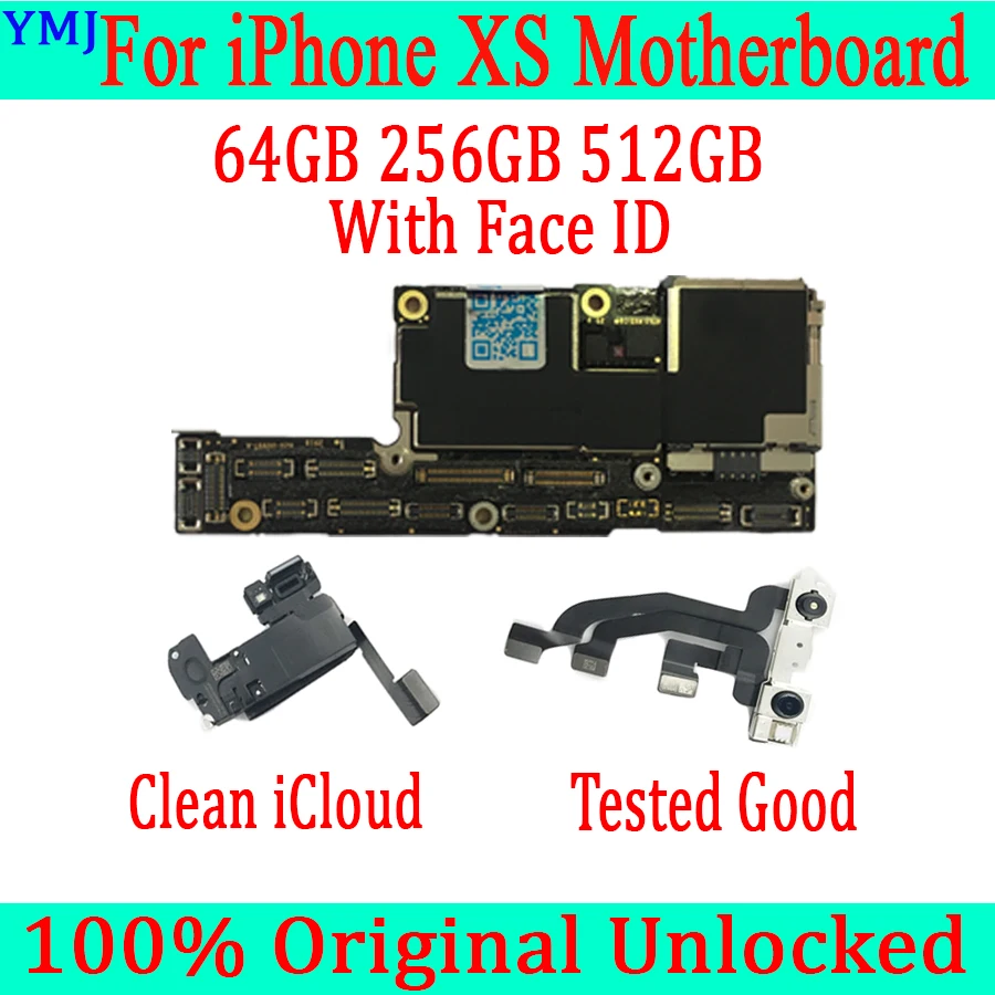 

Оригинальная разблокированная материнская плата для iPhone XS с/без Face ID логическая плата с полными ЧИПАМИ Протестирована работа бесплатно iCloud