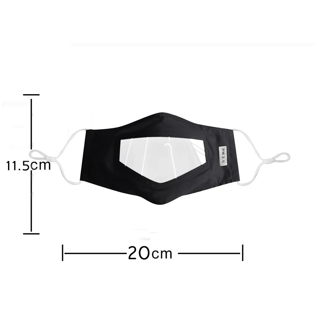 

3PC Smile Communicator Face Mask with Clear Window Visible Expression Lip Reading Reuse Mask Mascarillas Earloop Reusable Mask