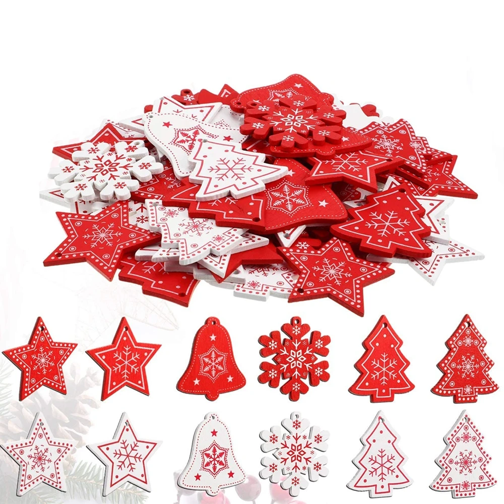 

Wooden Christmas Ornaments Pendant Christmas Tree Hanging Pendants DIY Home Christmas Decorations New Year Gifts