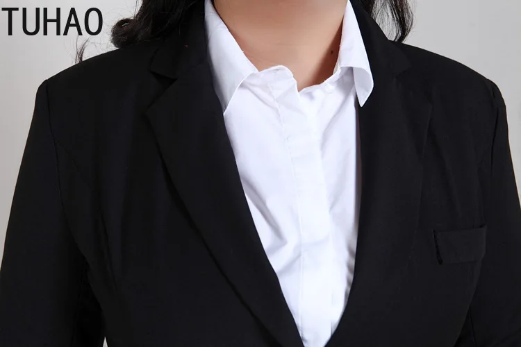 

TUHAO Middle Age Mother Elegant Black Blazer Women Office Formal Blazers Plus Big Size 9XL 8XL 7XL 6XL Women Blazers COATS WM11