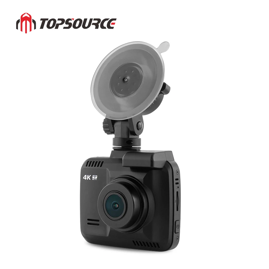 TOPSOURCE Dash Cam 4K Встроенный gps скорость координаты WiFi DVR двойной объектив