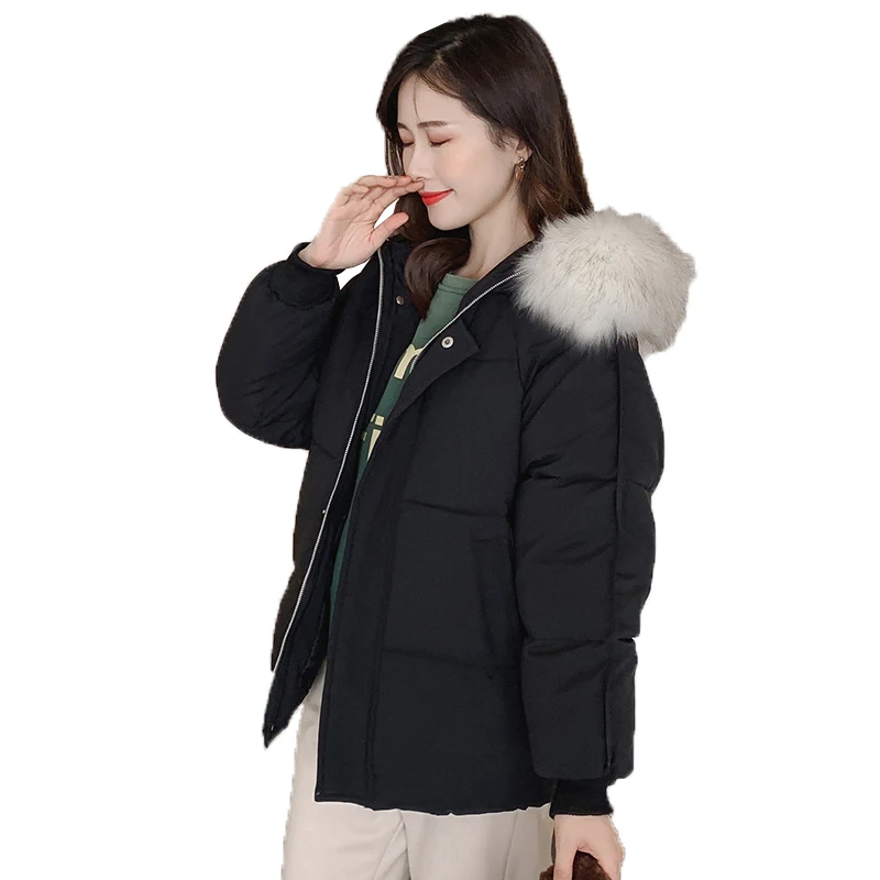 

ZQLZ Winter Coat Women 2020 New Hooded Casual Black Overcoat Loose Down Cotton Parkas Mujer Fashion Warm Thick Coat Female