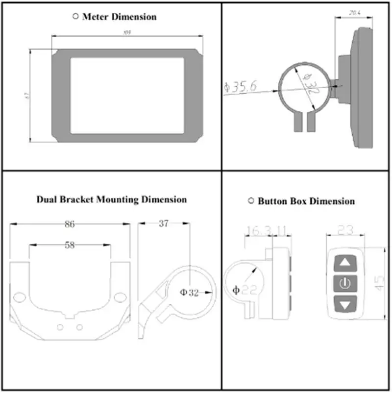 Когда-нибудь аксессуары для электрического велосипеда компьютер KT-LCD 8H цветной