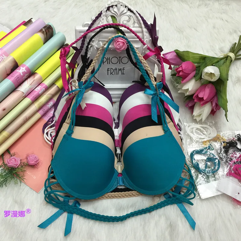 Милый японский бюстгальтер для девушек с красивой спинкой хлопковый застежкой