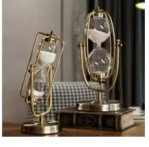 

WOODEN SANDGLASS METAL SAND HOURGLASS 15/30/60 MINUTE COUNTDOWN TIMER CLOCK GOLDEN TIMING ADORNMENT DESK DECORATION HOME DECOR