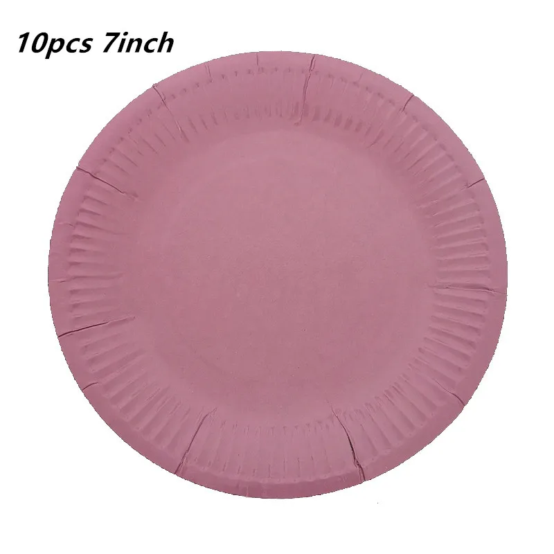 10pcs plate 10 шт./лот одноразовая посуда сплошной по производству бумажных тарелок зеленый соломы на день рождения Рождественский Свадебный декор детский душ вечерние поставки - Цвет: 10pcs plate