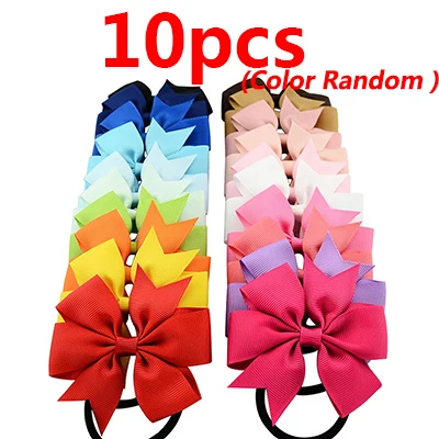 10pcs Style 12 Милые детские волосы для девочек, Бальные повязки на голову с бантиком, эластичная резинка для волос, резинка для конского хвоста, детские головные уборы, аксессуары для волос - Цвет: 10pcs Style 12