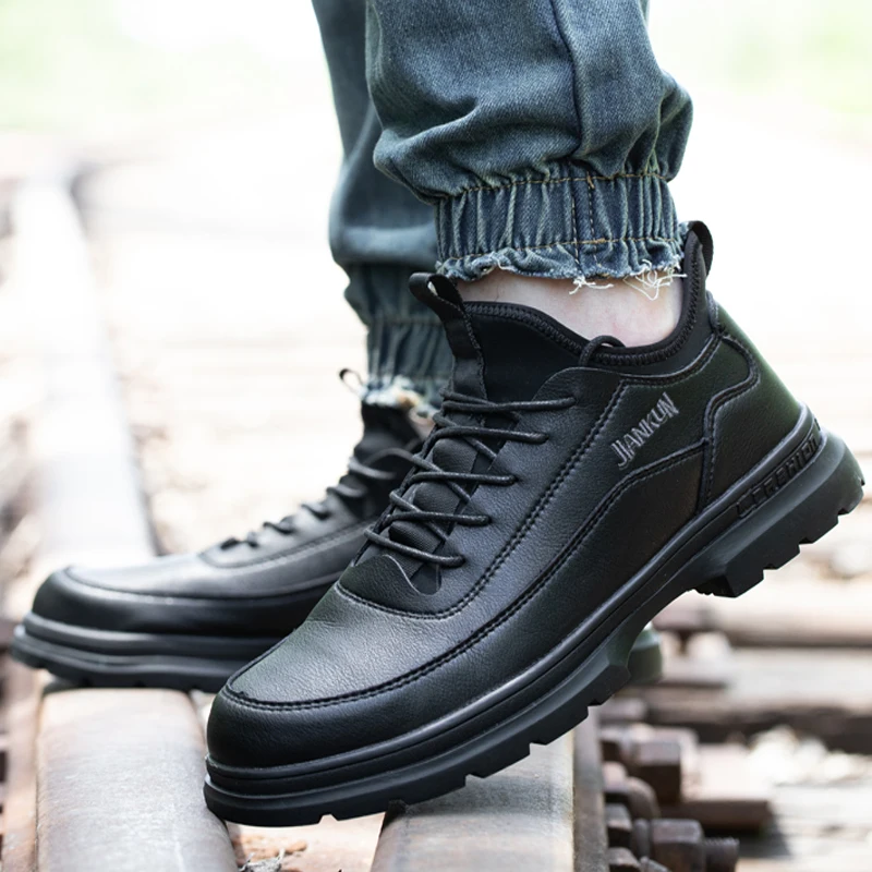 

Leather Shoes Work Safety Boots Waterproof Work Boots Puncture-Proof Indestructible Safety Shoes High Quality Industrial Shoes
