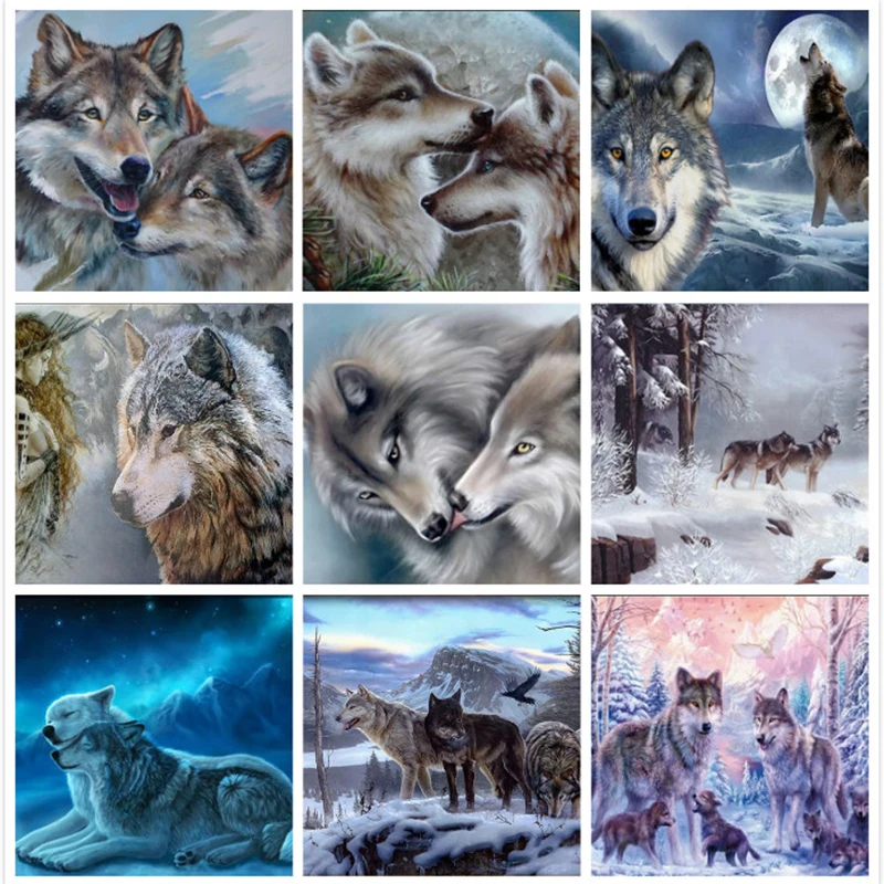 

5D DIY Diamond Painting Wolf Cross Stitch full Drill Diamond Embroidery Mosaic Rhinestone Picture DIY Sticker Home Decor gifts