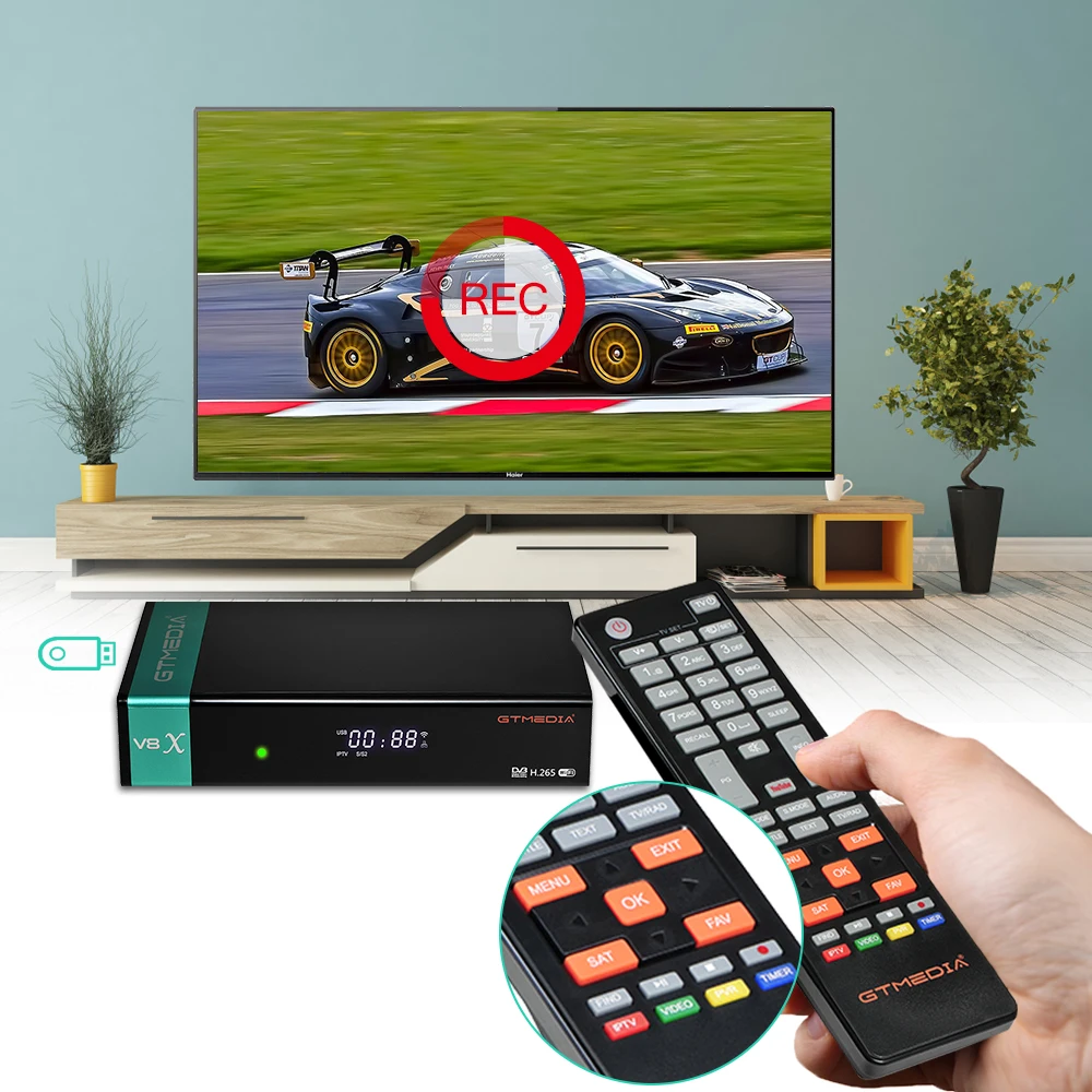 В наличии в Испании GT MEDIA V8X DVB S/S2/S2X спутниковый ТВ приемник/приемник декодер
