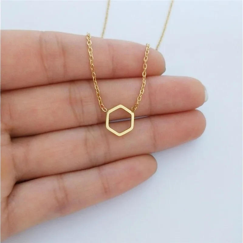 Геометрическая подвеска шестиугольник ожерелье подарок подружки невесты