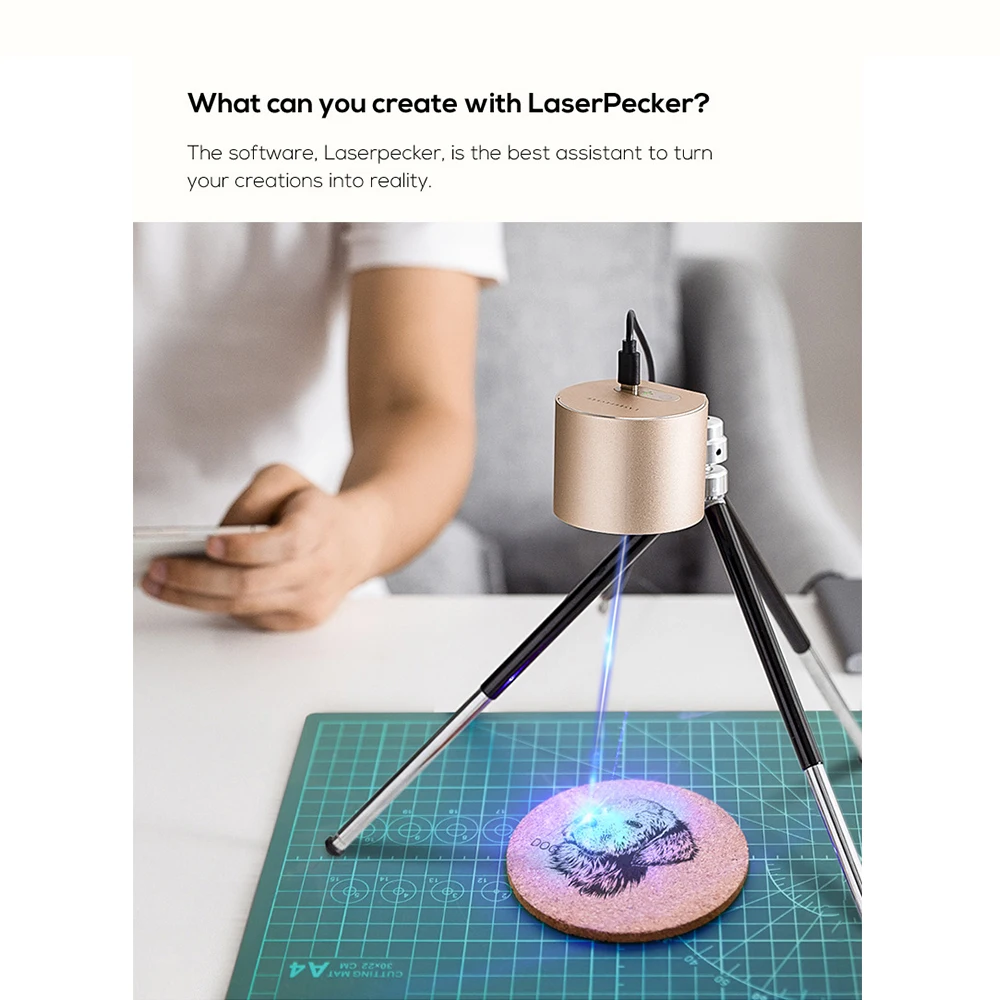 Laserpecker Laser Engraver 3D Printer Portable Mini Engraving Machine Pecker Pro 1.6W Desktop Etcher Cutter | Инструменты