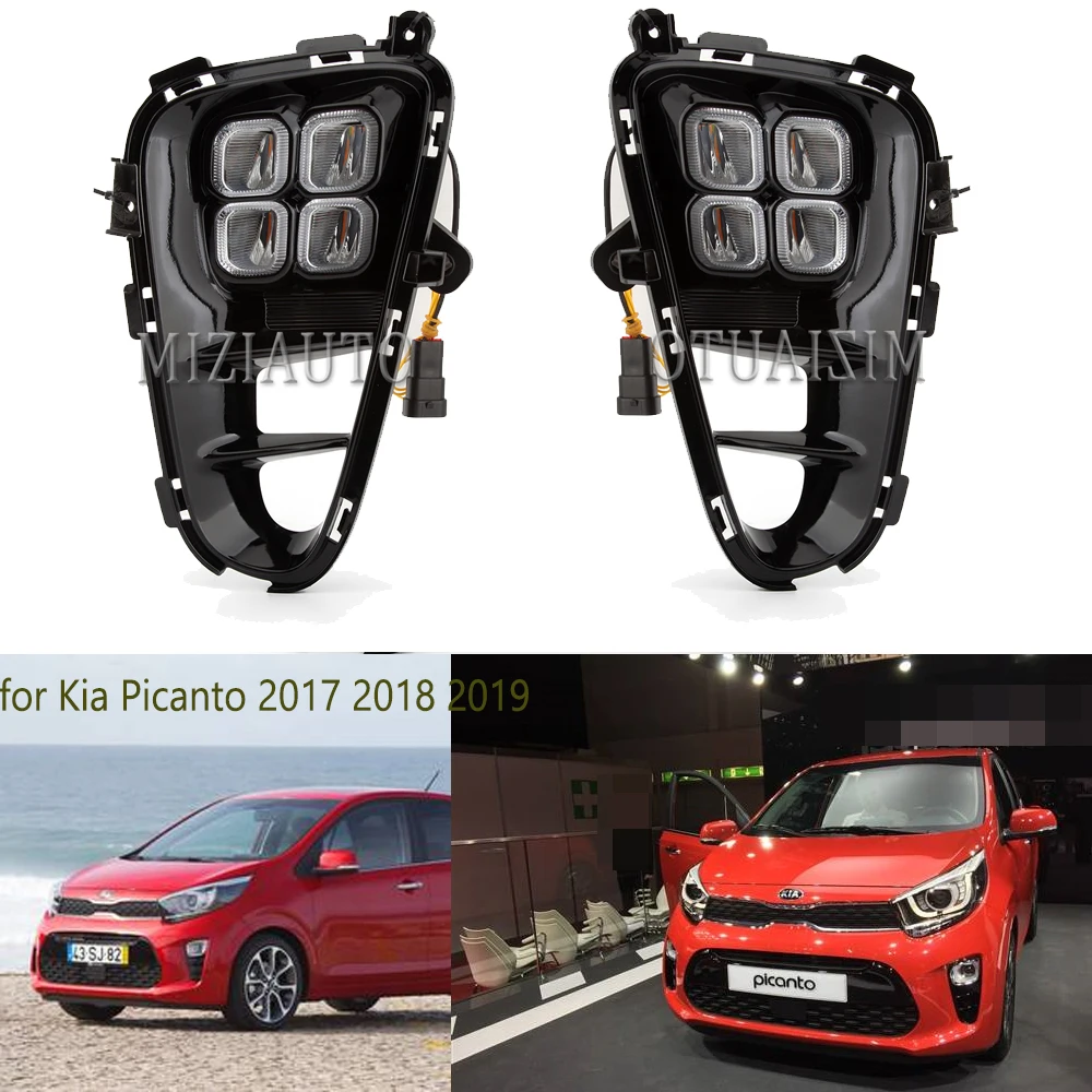 2 шт. DRL Светодиодный дневной светильник для KIA Picanto 2017 2018 2019 светодиодный туман s