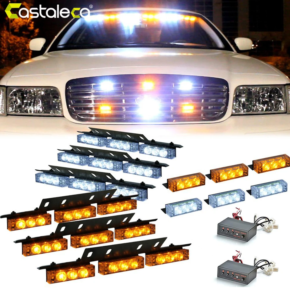 

Car Truck Police Strobe Lights Windshield Grille Emergency Warning LED Flashing Fog Lamp Motorcycle Dash light bulb