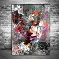 abstract girl wall paintings print on canvas wall art prints graffiti art prints modern art wall pictures for living room decor