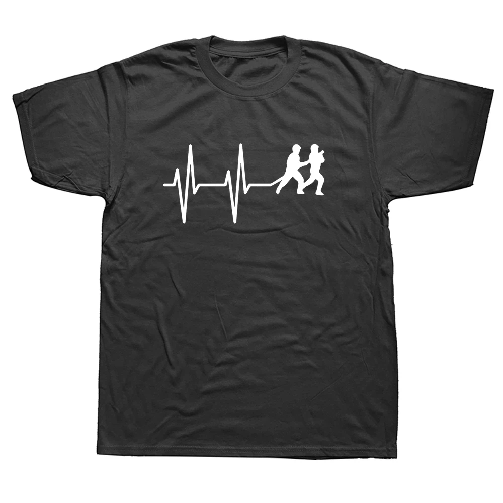 

Casual Fireman Heartbeat Firefighter T-Shirt Men Cotton T Shirt Fire Worker Rescue Short Sleeve Tees Gift Top
