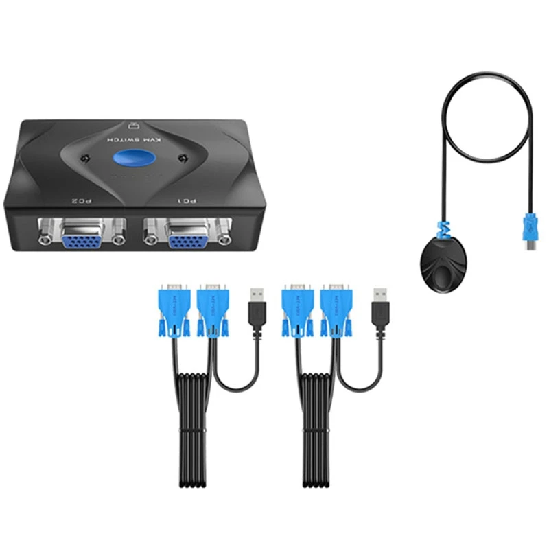 

KVM-переключатель, 2 порта, 2 в 1, USB, мышь, клавиатура, принтер