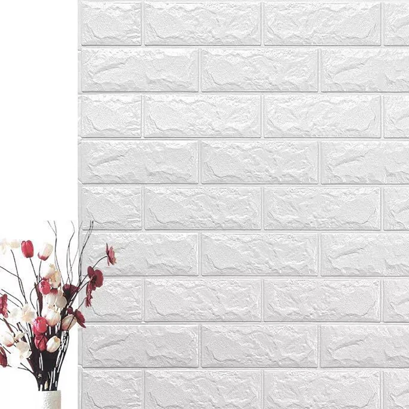 

6Pcs 70*77cm 3D Wall Sticker Imitation Brick Bedroom Waterproof Self-adhesive Wallpaper Living Room Kitchen TV Backdrop Decor