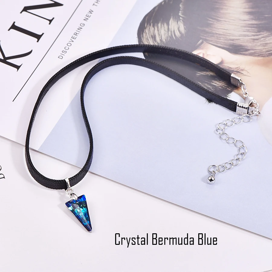 Malanda New Spike Pendant Crystal From SWAROVSKI Rope Chain Choker Necklace For Women Fashion Wedding Party Jewelry Girl Gift