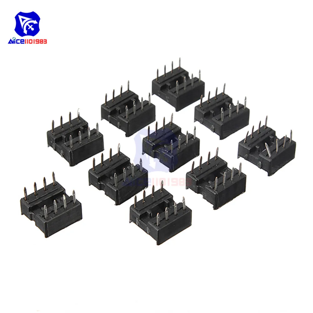 Diymore 20 шт./лот 2 54 мм 8 Pin DIP-8 8DIP DIP IC адаптер для пайки | Электронные компоненты и