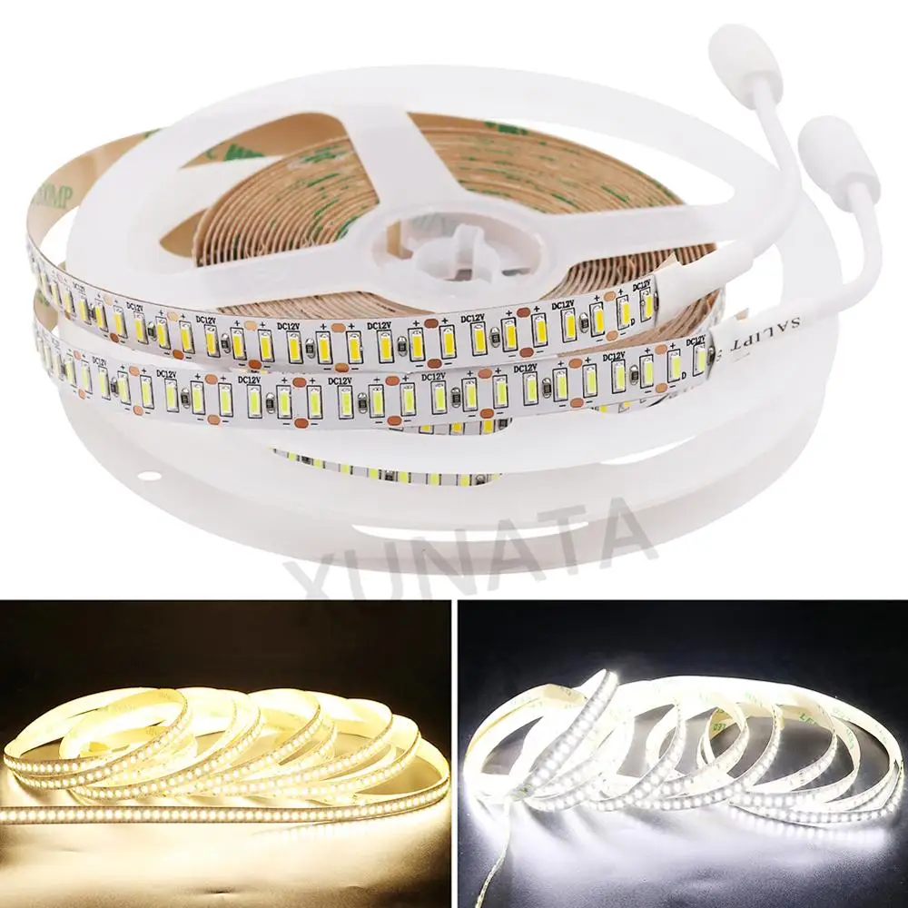 5 м DC12V SMD светодиодные полосы 3014 204 светодиодный s/M гибкая Водонепроницаемая светодиодная лента с разъемом постоянного тока EU/US/UK/AU разъем питания
