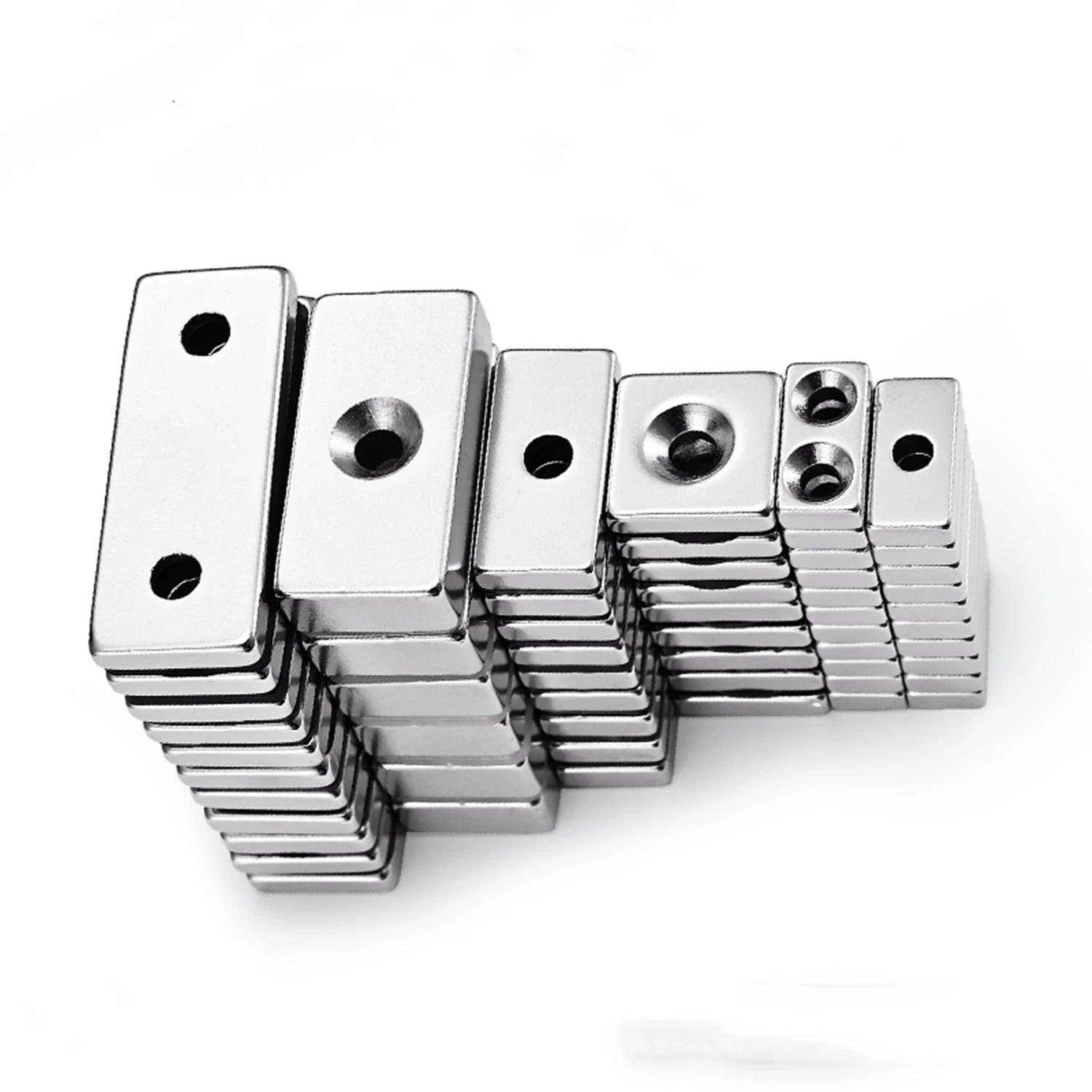 3-30Pcs 30mmX10mmX5mm Double Hole Permanent Neodymium Magnet NdFeB High Strength Square With Strong Magnetic Field - купить по