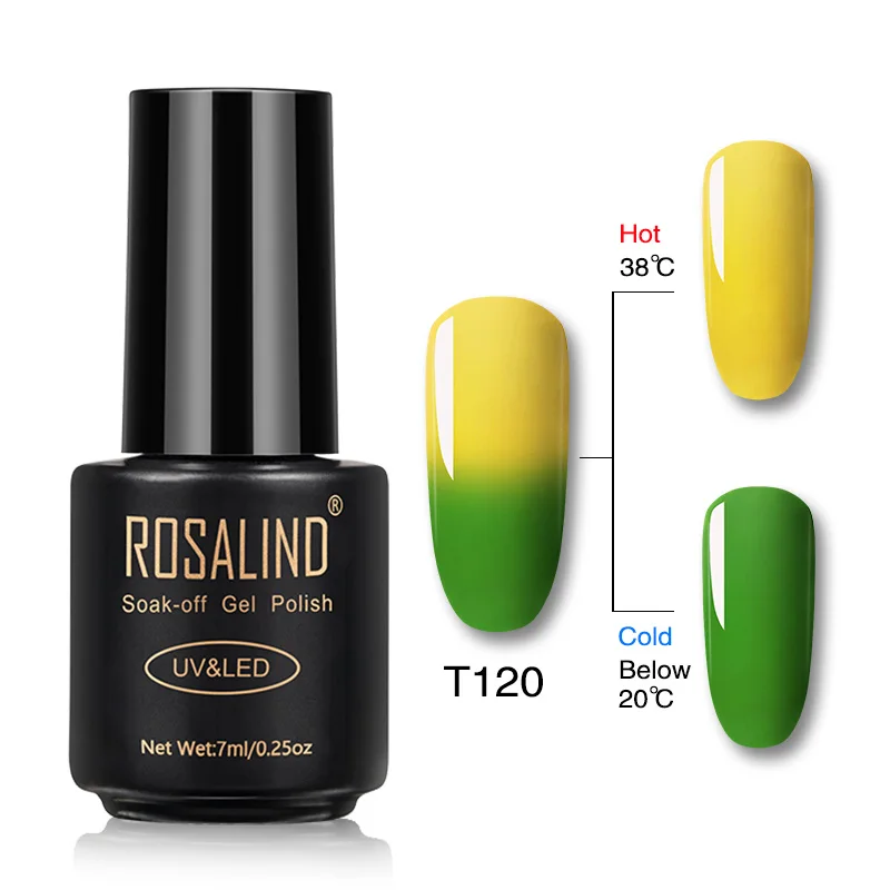 RAT120 ROSALIND Гель-лак для ногтей 7 мл меняющий температуру УФ-цвет Полупостоянный Vernis для маникюра Гель-лак - Цвет: RAT120