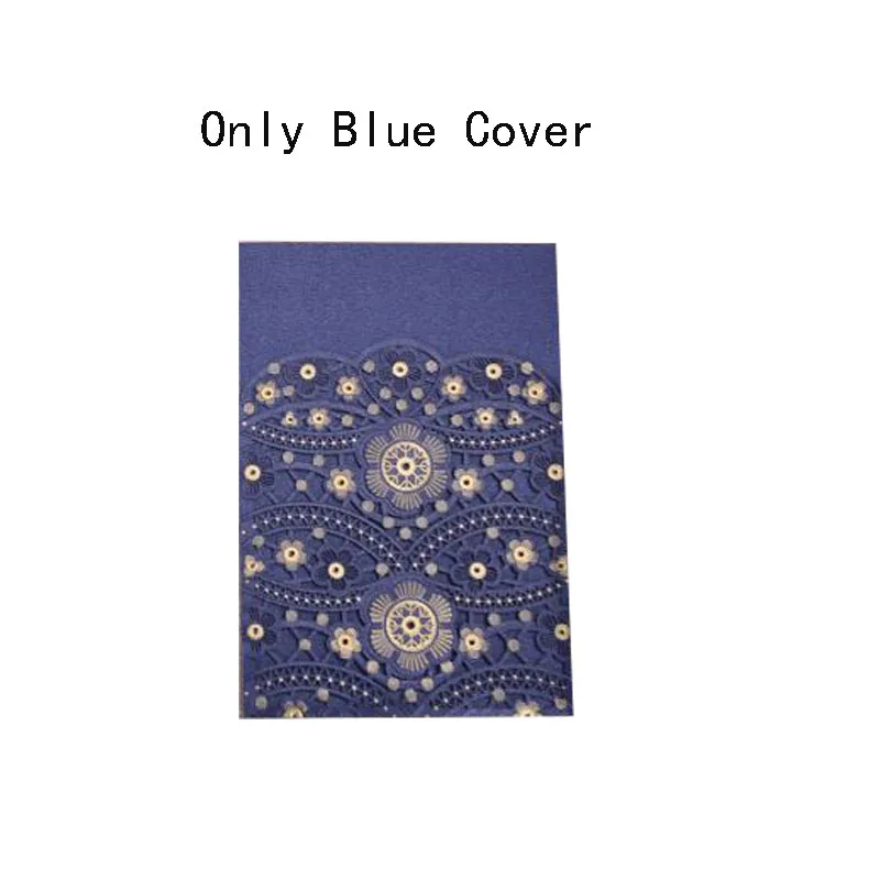 Only Blue Cover 50 шт. лазерная резка, для свадьбы Пригласительные карты кружева полые Флора элегантные Пригласительные открытки на заказ для свадьбы украшения для вечеринки - Цвет: Only Blue Cover