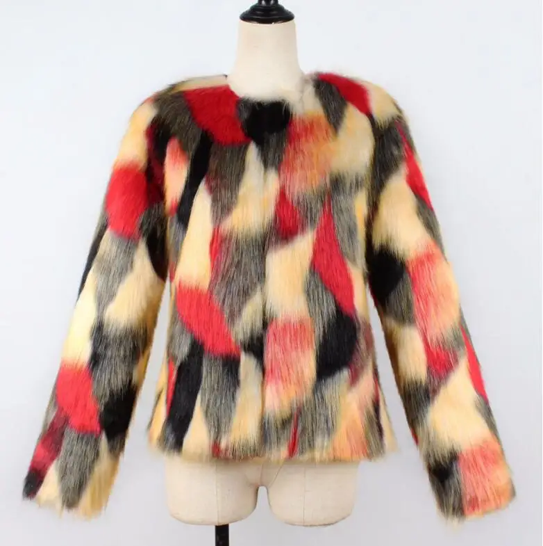 Цветная куртка из искусственной норки женская зимняя утепленная короткая