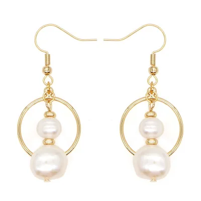 

CCFJOYAS Freshwater Pearl Stainless Steel Drop Earrings for Women Japanese and Korean Goddess Fashion Jewelry 2021