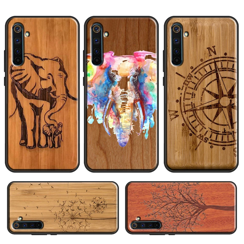 

Bamboo Wood Pattern Skull Print Soft Cover For OPPO Realme GT Neo 2 Master C21 8 Pro 8i 9i Case For OnePlus 10 9 Pro 9R Nord2