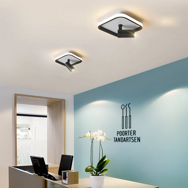 Круглая квадратная фотолампа белая или черная Светодиодная потолочная лампа для